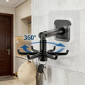 Kitchen and bathroom spoon and spatula wall-mounted rotating hook, no-drill, six-claw wall-mounted clothes hanger hook
