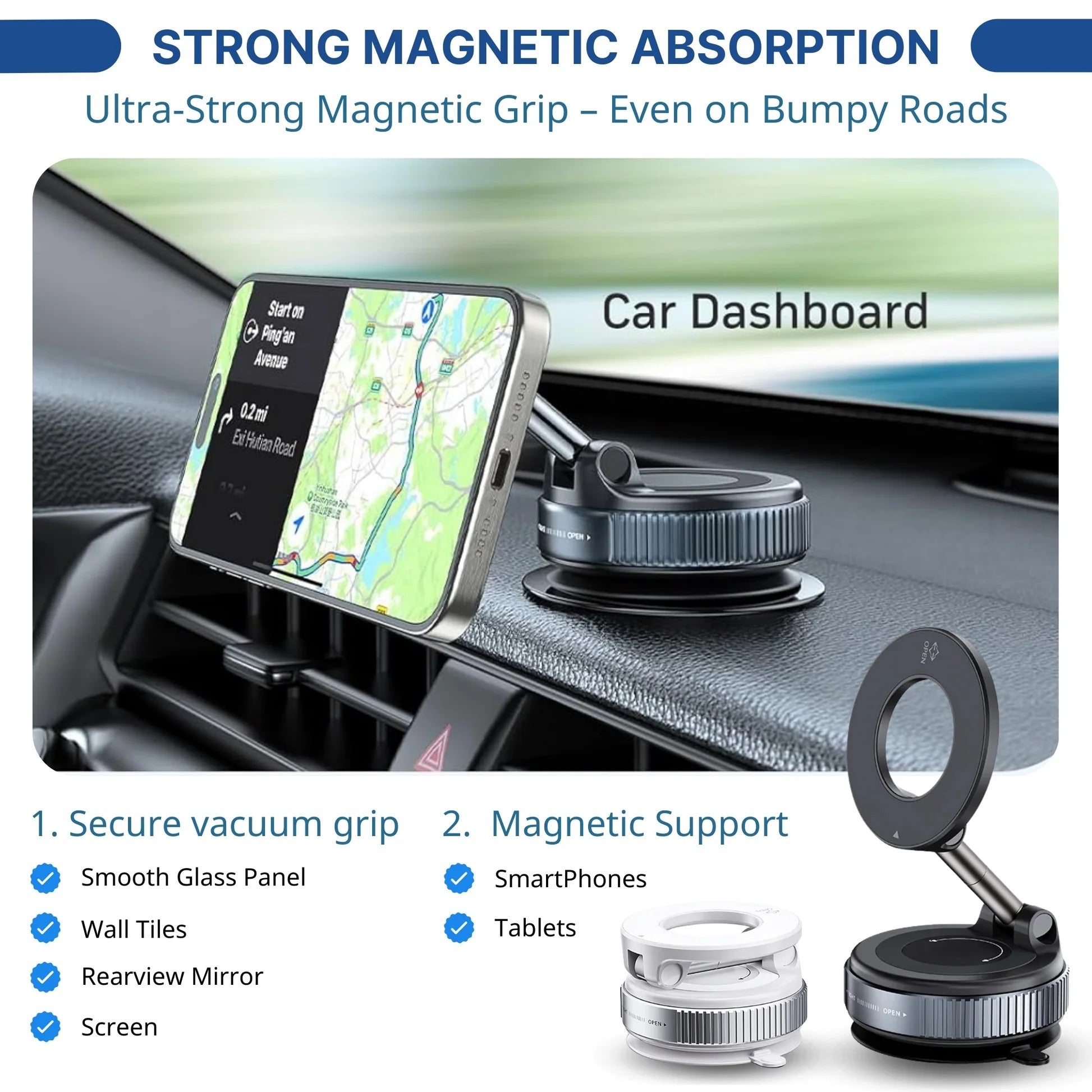 🚗 Universal Magnetic Car Phone Mount Holder 📱—No slips, no distractions—just a safer and smoother driving experience.