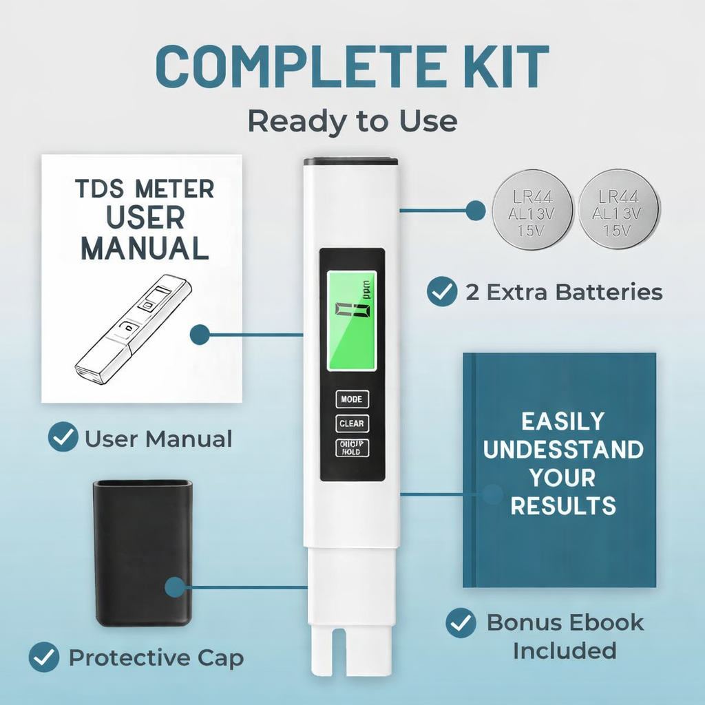💧 4-in-1 Digital TDS Water Tester for Drinking Water Quality