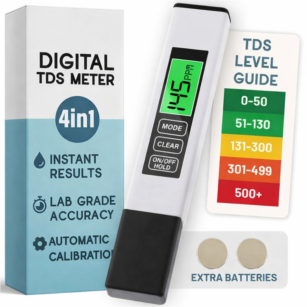 💧 4-in-1 Digital TDS Water Tester for Drinking Water Quality