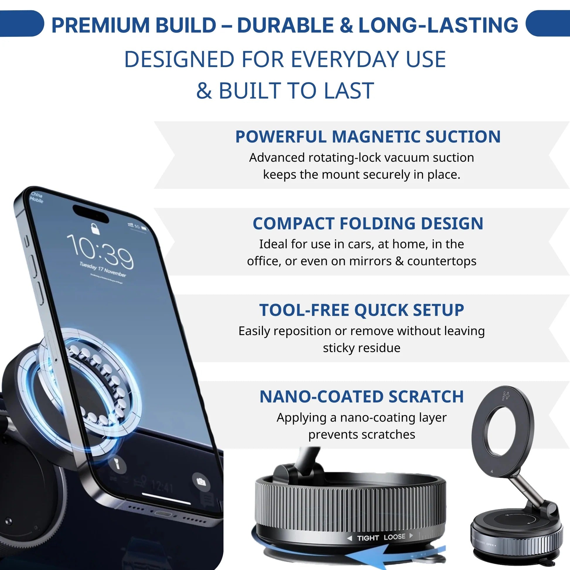 🚗 Universal Magnetic Car Phone Mount Holder 📱—No slips, no distractions—just a safer and smoother driving experience.