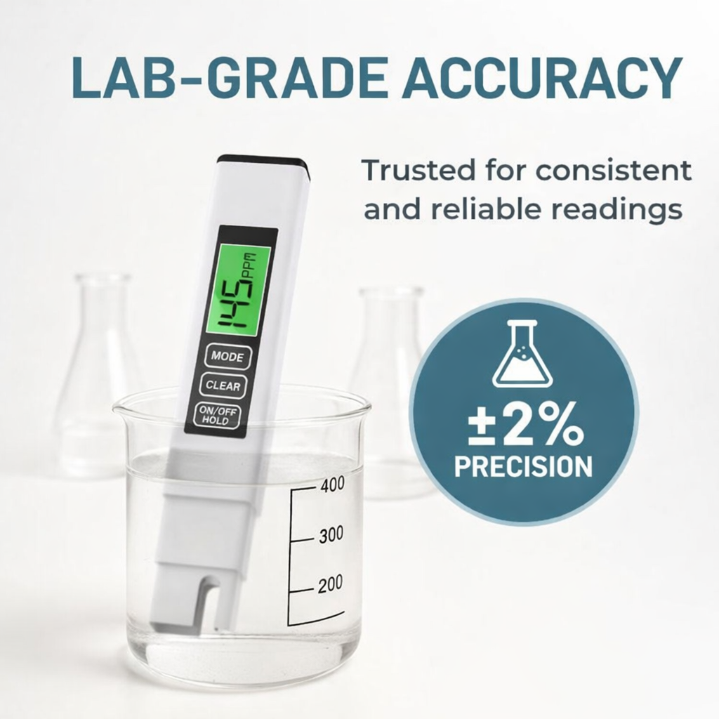 💧 4-in-1 Digital TDS Water Tester for Drinking Water Quality