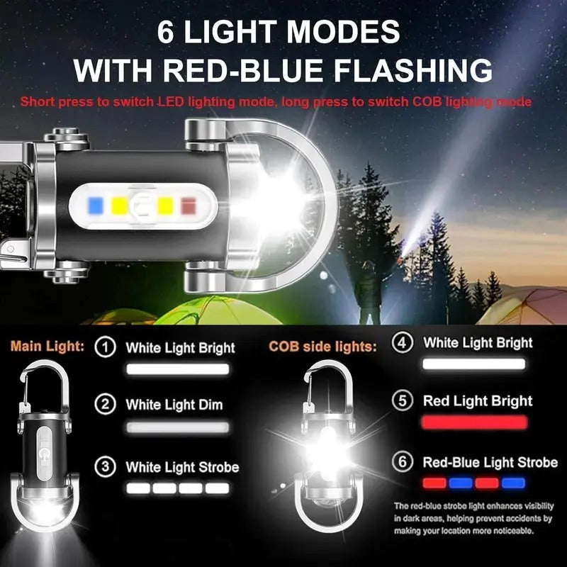 🔦【2026】 Rechargeable Mini Keychain Flashlight COB Keychain Work Light