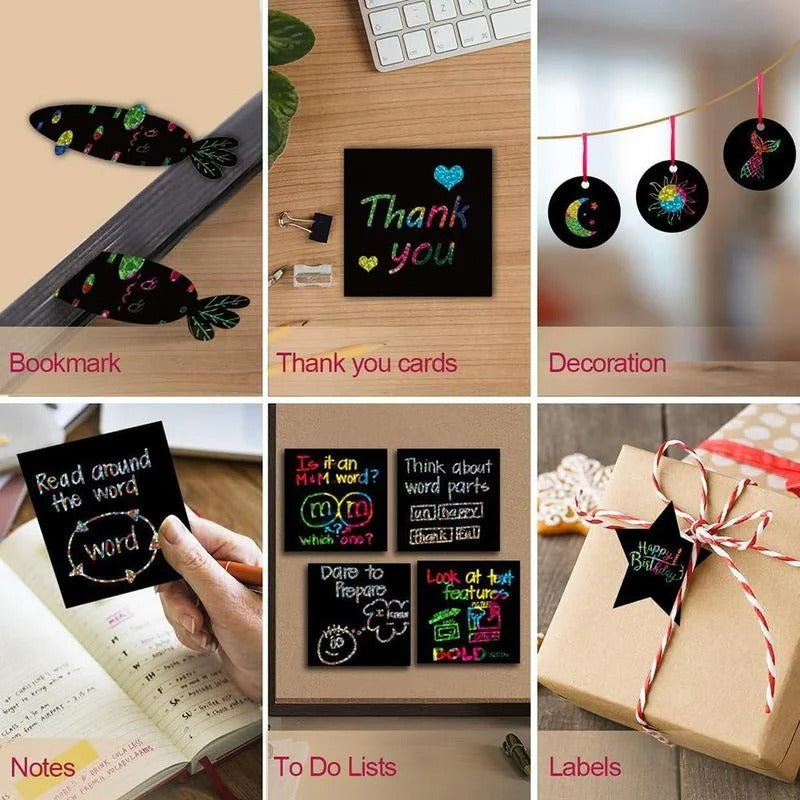 Rainbow Paper Colorful ReflectivePaper Mini Notes Artistic Drawing Set