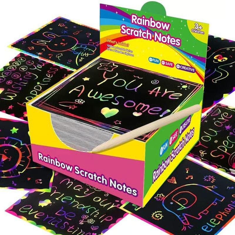 Rainbow Paper Colorful ReflectivePaper Mini Notes Artistic Drawing Set
