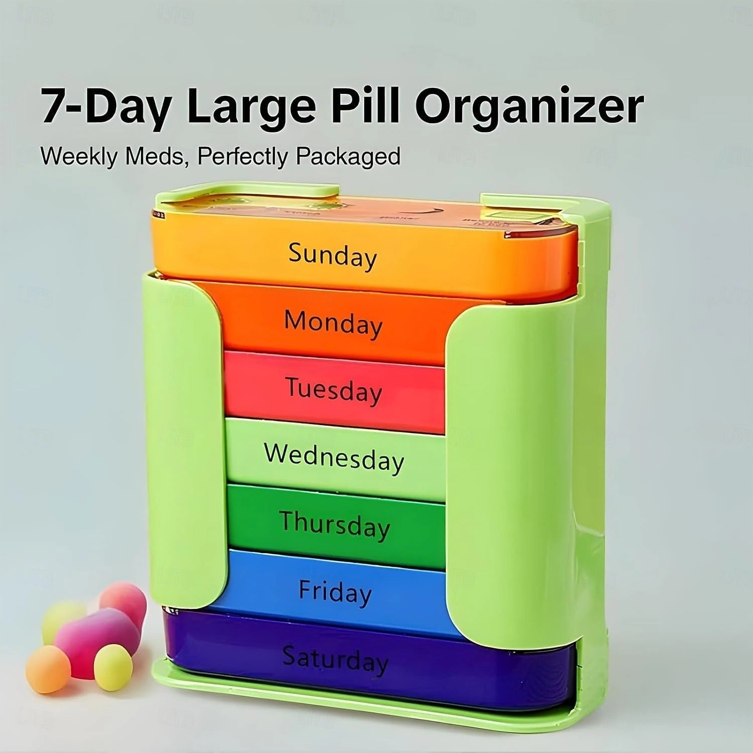 🏆⚡ 50K+ SOLD!Never Miss a Dose – 7-Day Large Capacity Portable Pill Organizer