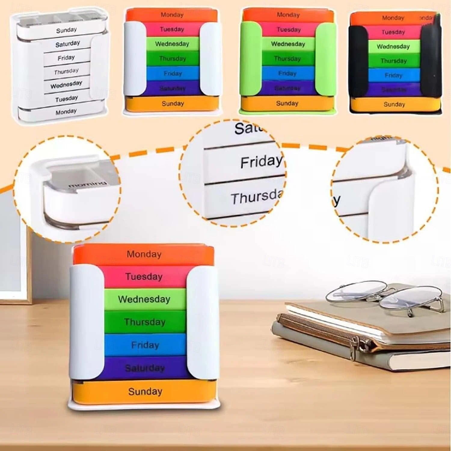 🏆⚡ 50K+ SOLD!Never Miss a Dose – 7-Day Large Capacity Portable Pill Organizer