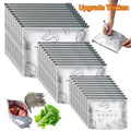【Refrigerated Food】Reusable Aluminum Foil Sealable Storage Bags, 2026 New Resealable Vacuum Zipper Pouches for Food, Stand Up Foil Sealable Bags with Label and Zip Lock for Vegetable Fruit Meat