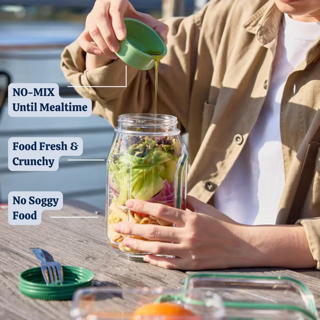 2-in-1 Leakproof Salad Pod Bowl