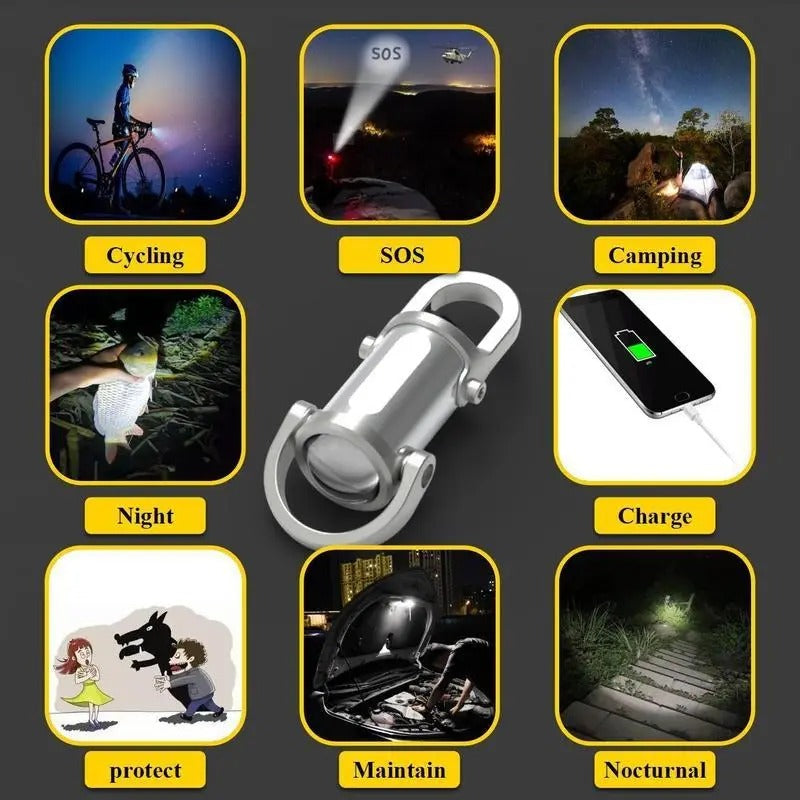 🔦【2026】 Rechargeable Mini Keychain Flashlight COB Keychain Work Light