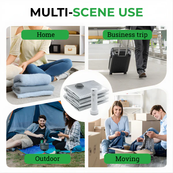 🏆⚡ 50K+ SOLD![2026 Upgraded] Cordless Travel Vacuum Storage Compression Bag