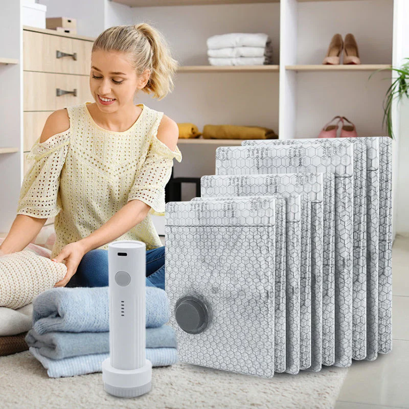 🏆⚡ 50K+ SOLD![2026 Upgraded] Cordless Travel Vacuum Storage Compression Bag