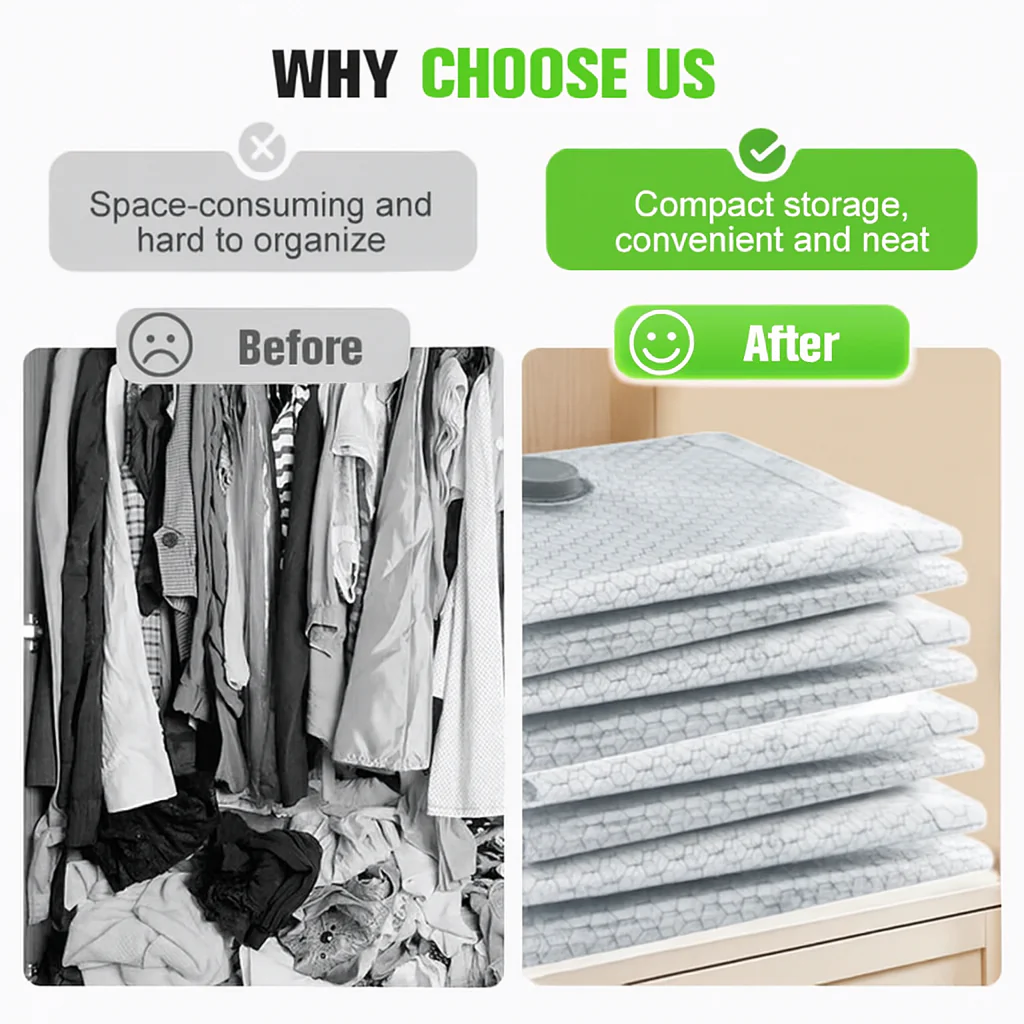 🏆⚡ 50K+ SOLD![2026 Upgraded] Cordless Travel Vacuum Storage Compression Bag