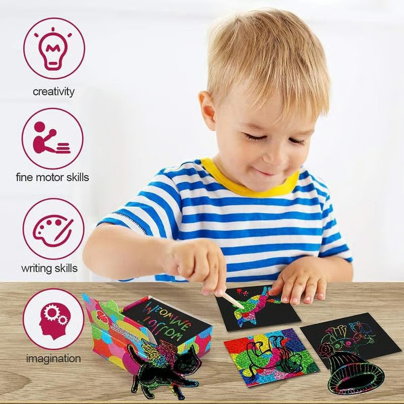 Rainbow Paper Colorful ReflectivePaper Mini Notes Artistic Drawing Set
