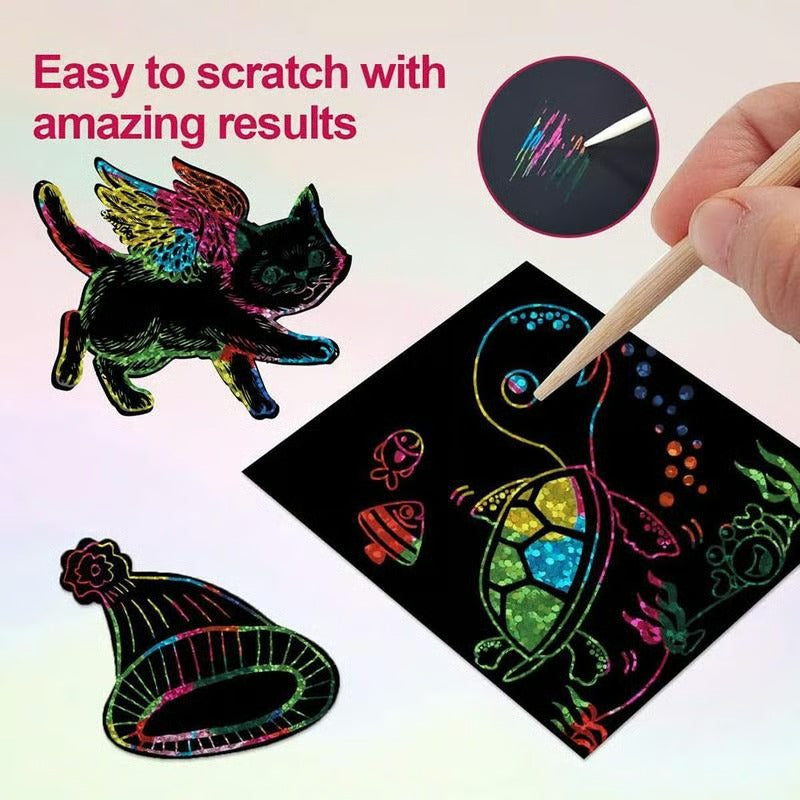 Rainbow Paper Colorful ReflectivePaper Mini Notes Artistic Drawing Set