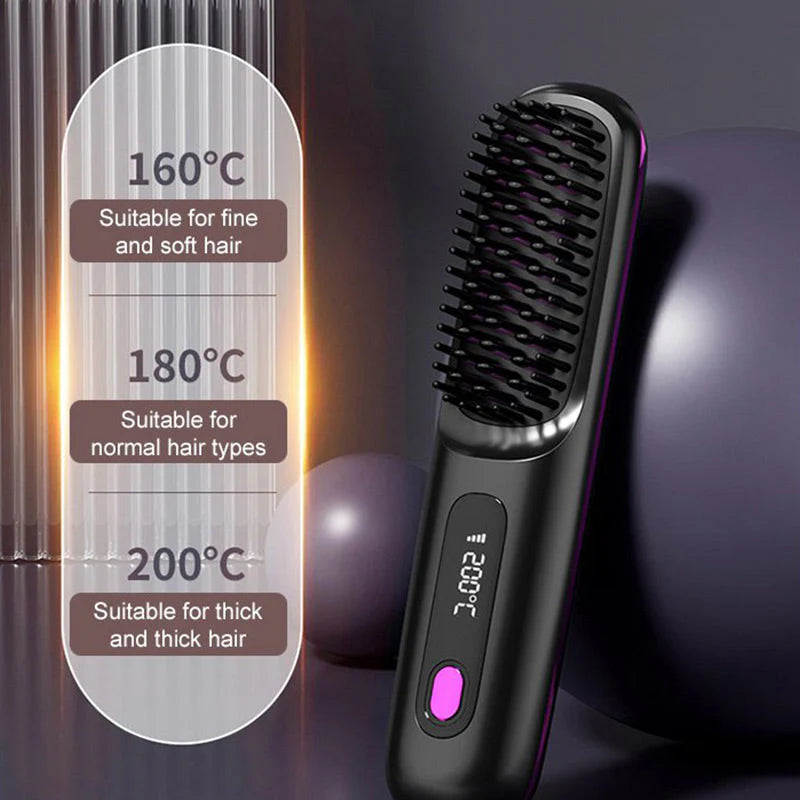 🎁Flash Sale(🚀50%OFF)💖Cordless Ceramic Heated Hair Straightening Comb